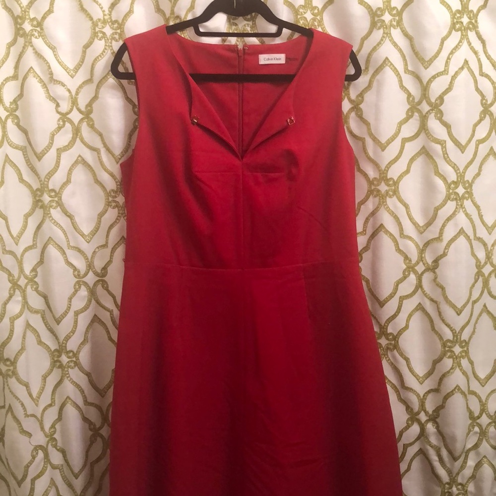 Red Calvin Klein dress